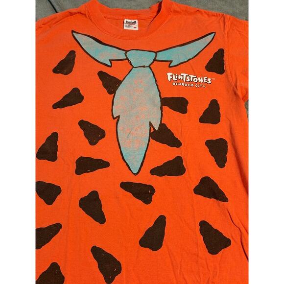Anvil 90s Size Medium The Flintstones Fred Flintstones Tuxedo T-Shirt Orange - Picture 3 of 7